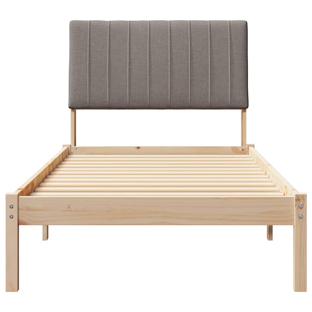 Bed Frame with Headboard Brown 90 x 190 cm Solid Pine Wood